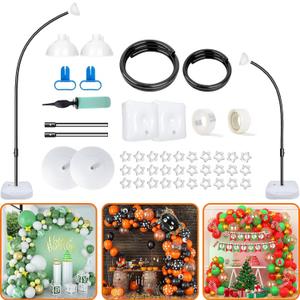 Balloon Arch Kit,Bendable Balloon Arch Stand:Updated (9.2FT+6FT)Reusable Party Balloon Arch Floor Frame with Base - for Graduation Wedding Baby Shower Birthday Kids Party Events Decorations ((Black)