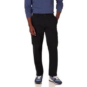 Amazon Essentials Mens Straight-Fit Stretch Cargo Pant (35W x 34L, Black)