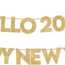 KatchOn, Glitter Gold Happy New Year Banner 2026-10 Feet, No DIY | Hello 2026 Banners for Happy New Year Decorations 2026 | New Years Banner, New Years Eve Party Supplies 2026 | NYE Decorations 2026