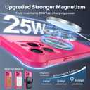 MOCCA Design for iPhone 14 Pro Case with Magnetic Invisible Stand [Full Camera Protection] [Compatible with Magsafe] Military Drop Shockproof Translucent Matte Phone Case Cover 6.1",Hot Pink