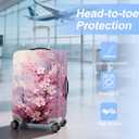 FOREVER QUEEN Cherry Blossoms Luggage Cover Suitcase Protector Suitcase Cover Anti-Scratch,Stretchable Bag Cover Washable Durable Polyester cherry blossoms, XL(fits 32-34Inch suitcase)