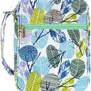 G-LEAF Bible Cover Case/Book Cover, Bible Case for Women, Bible Cover Bags Floral Pattern With Handle Fits for Standard Size Bible, 9.5x6.7x2.5 In