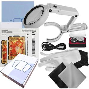 Flinduy Gem Mint Card Grading Tool for Pokemon - Card Centering Grading Tool Cleaning Tool Kit,Detailed Inspection Tools Set with LED