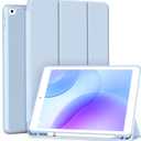 Case for iPad mini 5th Generation 2019 / Mini 4th Generation 2015 with Pencil Holder, Auto Wake/Sleep, Ultra Slim Lightweight Trifold Smart Soft TPU Back Case for iPad mini 5/4, Blue