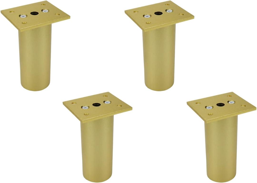 Bitray 4-inch Furniture Legs Aluminum Alloy Gold Sofa Legs Adjustable Furniture Feet - 4pcs