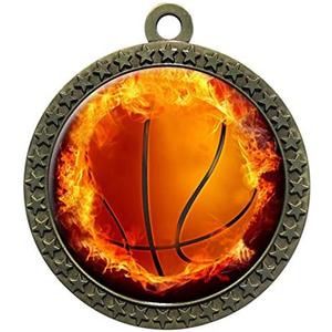 Express Medals Various Styles 1 to 50 Pack 2.5 Inch Gold Color Basketball Medals Trophy Award Medal Trophies Gift Prize Tournament Champion Team 1st Place First D212-FCL803, 5 Pack