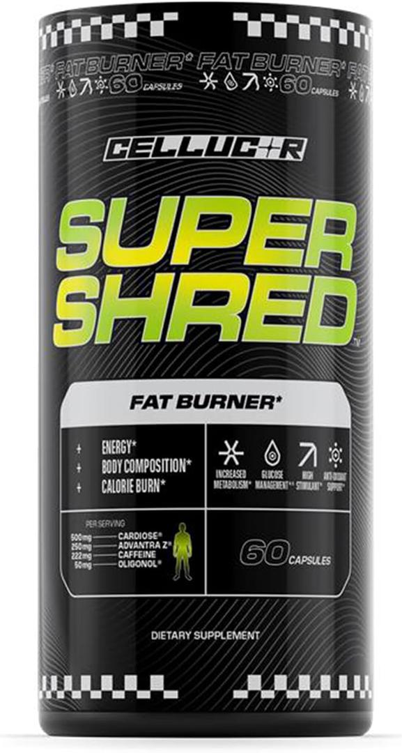 Cellucor Super Shred Fat Burner | Thermogenic Power & High Stimulant Energy | 60 Capsules (EXP 09/30/26)