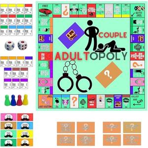 Adultopoly Board Game, Adult Board Game Naughty, Adults Couples Card Board Games Props, Date Night Ideas Horrible Couple Relationship Conversation Game Card Board
