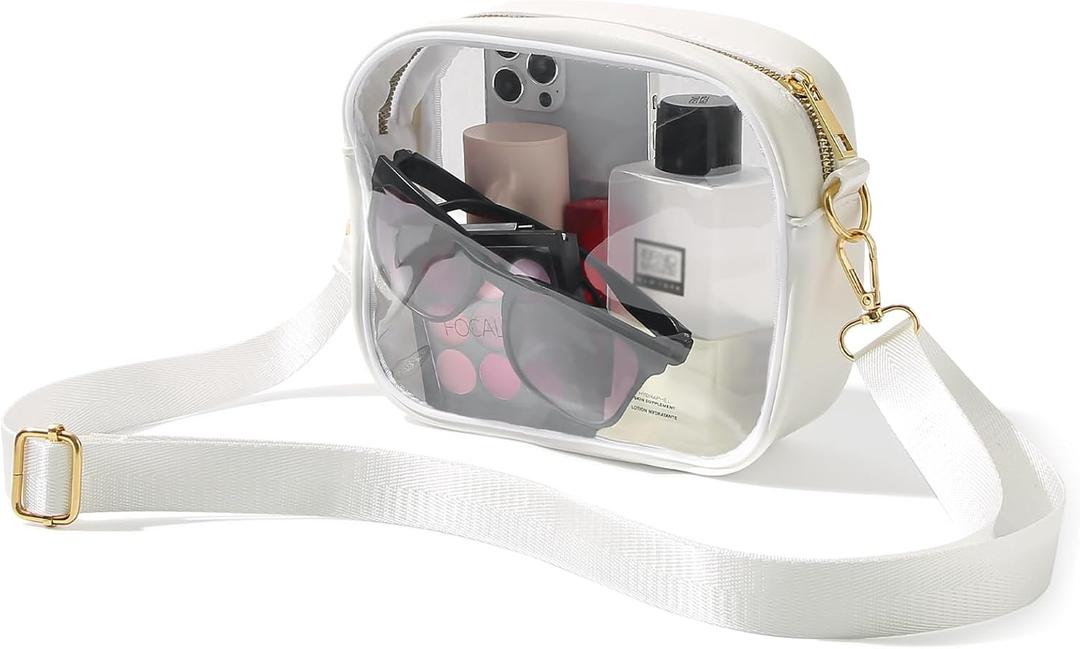 TOBVZOO Clear Bag Stadium Approved, Crossbody Transparent Bag for Concerts Sports Events, Purses for Men & Women