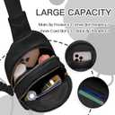 Birthday Gifts for 7 8 9 10 11 12 13 Year Old Girls Small Initial Sling Bag Cross Body Bag Fanny Pack for Girls (Black)