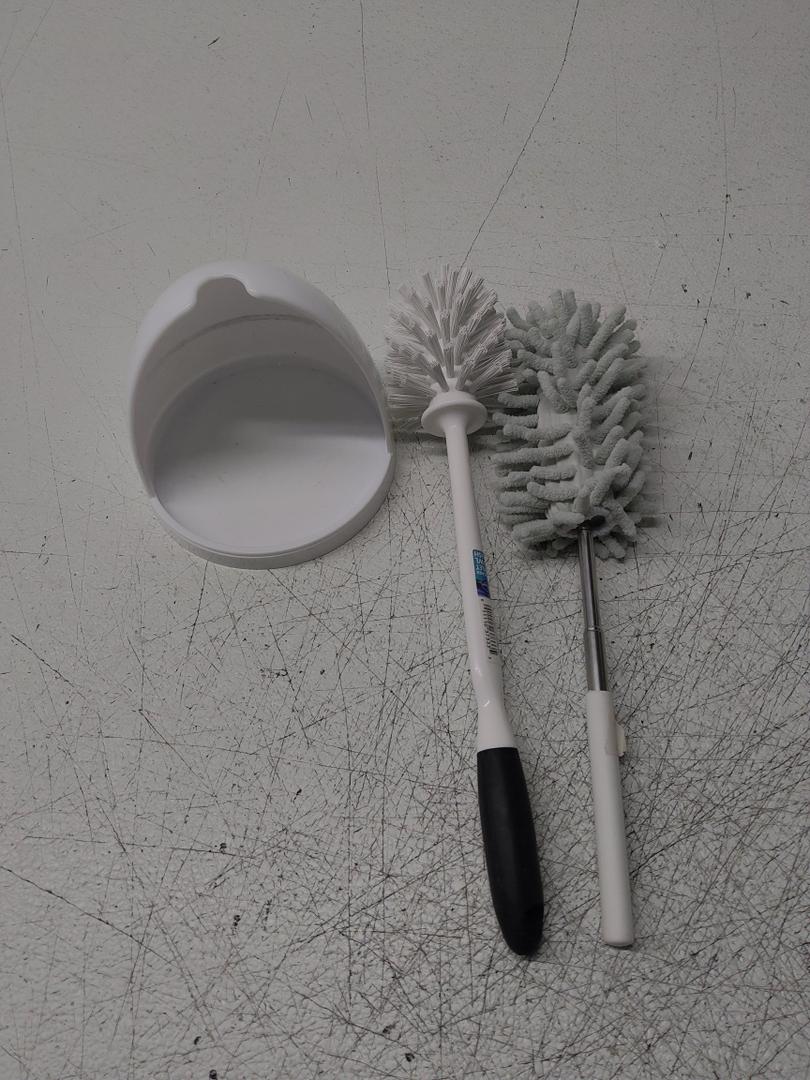 Tot Bottle Brush with Nipple Cleaner, Gray, with Microfiber Duster for Cleaning, Tukuos Hand Washable Dusters