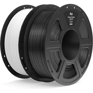 ELEGOO PLA Filament 1.75mm Black & White 2KG, 3D Printer Filament Dimensional Accuracy +/- 0.02mm, 2pcs 1kg Spool(2.2lbs) Fit Most FDM 3D Printers