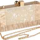 Menurra Women Acrylic Evening Clutch bag Glitter Marble Purse Handbag for Wedding Cocktail Party Prom