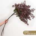 43In Faux Berry Stems for Vase, Artificial Nandina Branches Fall Decor Floral Picks Realistic Sedum Flower Greenery Stems for Wedding Holiday Farmhouse Harvest DIY Home Kitchen Decor, 3Pcs Dusty Plum