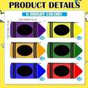 Sherr 12 Pcs Back to School Crayon Pencil Pouch Case Crayon Shaped Bag with Zipper Teacher Appreciation Gifts Colorful Stationery Storage Bag for Teacher Rewards Supplies