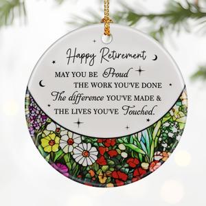 Retirement Gifts for Women & Men: Retirement Ornaments, Farewell Gifts for Retiring Coworkers, Retired Gift for Coworker, Friend, Boss, Employee, Teacher, Nurse - Christmas Ornaments(Style D)