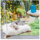 Cat Hammock with IndustrialGrade Suction Cups  Solid Pine Wood Seat, Soft Cushion  42 lb Capacity