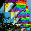 New Progress Pride Flag 4x6 Ft Outdoor, LGBTQ Support Gay Pride Progress Flags, Premium Inclusive Bisexual Rainbow Flag with 2 Brass Grommets