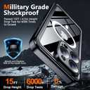 SPIDERCASE Magnetic for iPhone 14 Pro Case Waterproof,Built-in Screen & Camera Lens Protector[IP68 Underwater] [Military Grade Shockproof] Full Body Protection Phone Case,Black/Clear