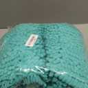 ACCUMTEK Striped Teal Green Bathroom Rug Set 3 Pieces Ultra Soft, Non Slip Chenille Toilet Mat, Absorbent Plush Shaggy Bath Mats for Bathroom, Bedroom, Kitchen, Turquoise (2'8"x1'8"+2'1'5"+U Shape 2'x1'8")