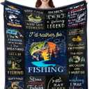 Fishing Gifts for Men, Christmas Fishing Gifts, Funny Fish Gift for Boys, Fish Present for Women Unique, Best Gift for Fisherman, Present Idea for Men Who Love Fishing Blanket 50"X60"
