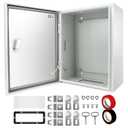 Outdoor Electrical Box, Steel Junction Box 16 x 12 x 8'', NEMA 4X Electrical Enclosure Box IP66 Waterproof & Dustproof, Universal Electrical Project Box with Lock & Mounting Plate