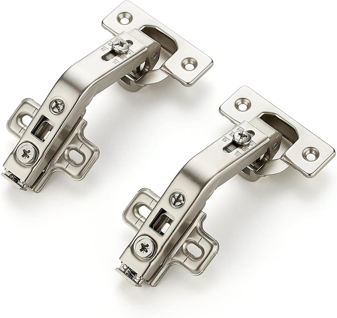 Ravinte 1 Pair 2 Pack Kitchen Cabinet Hinges, 135 Degree Kitchen Door Hinges Compatible with Lazy Susan Corner CupboardFull Overlay Face Frame Concealed Corner Cabinet Hardware