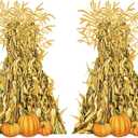 Fanfanwin 2 Pcs Corn Stalks Decorations Thanksgiving Wall Decor Fall Party Decorations Large Vintage Corn Stalks Decorative Cutouts for Autumn Harvest Party Farmhouse Home Supplies Indoor Outdoor