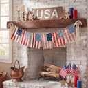 CrystalSylara 6.56ft 250th Anniversary Fabric Banner 4th of July Patriotic | Bunting American Flag Garland Red White Blue Vintage USA Flag with Frayed Edge, Farmhouse Hanging Decor for Independence Day  3.7 (5 reviews)