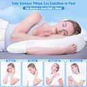 SAHEYER Side Sleeper Pillow, Body Pillow for Side Sleeper with U-Shaped, Contour Pillow Support for Neck, Back, and Shoulder Pain Relief (Upgraded Version), White