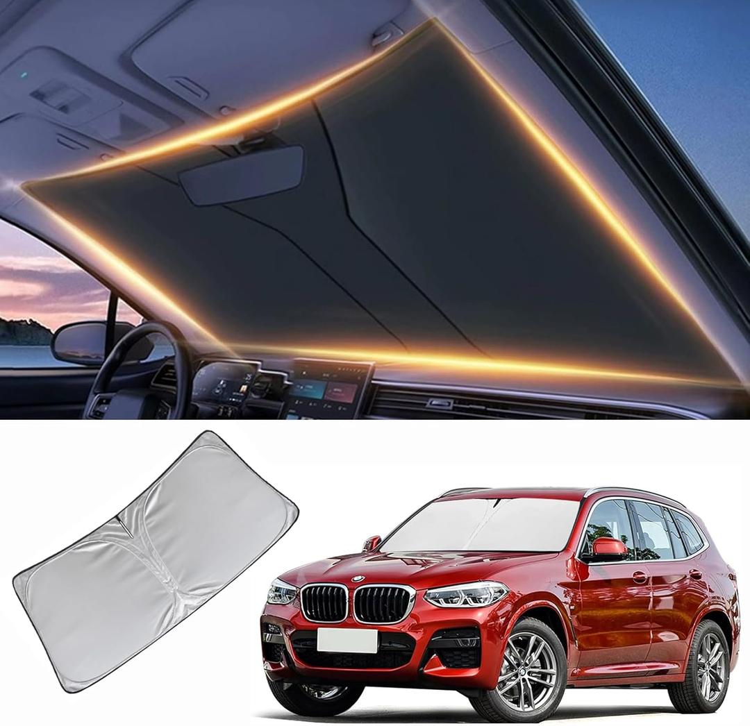 Windshield Sun Shade for BMW X3 Front Window Shades Cover for 2010-2024 2025 2026 X3 Windshield Sun Visor Protector Car Accessories