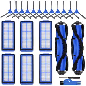 Replacement Parts for Eufy 11S Max, Accessories Kit for 15C Max, 30C Max, G30, G30 Edge, G30 Hybrid Robotic Vacuum Cleaner, Includes 12 Side Brushes, 6 Filters, 2 Roller Brush, Not for 11S (20 PACK)