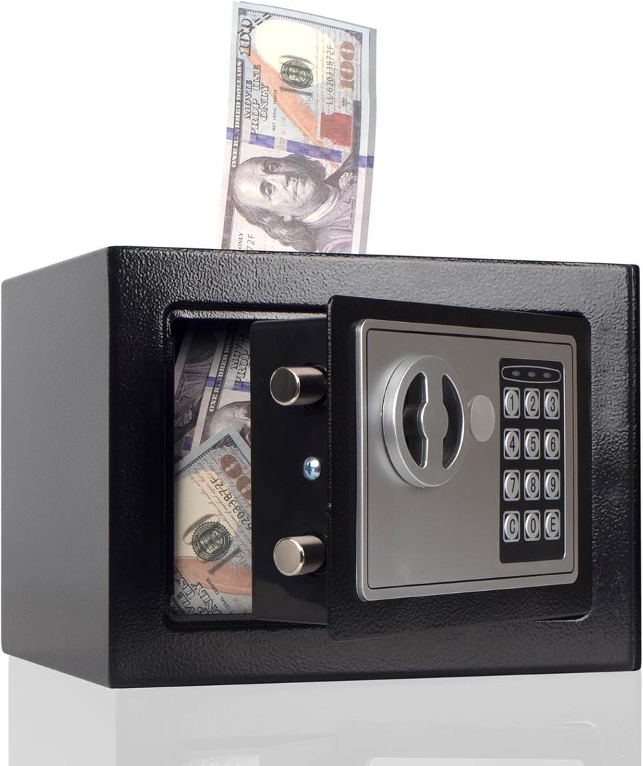 Piggy Bank Safe for Adult with Password, Large Metal Money Bank, Boy and Girl coin jar for Honeymoon Trips, Birthday Gifts, College Funds, Car Funds (Black)