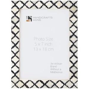 Handicrafts Home 5x7 Picture Frames - Vintage Style Wall Hanging & Desk Decor - Farmhouse Photo Frames Ideal for Living Room Office & Home Decor Medium Picture Frame for Diploma & Wall Decor, Black