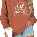 Women Nursing Sweatshirts for Breastfeeding Zip Nursing Friendly Maternity Sweater Mama's Daily Farm Fresh Milk Pullover Tops, Size S