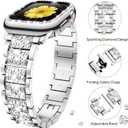Mesime Compatible for Apple Watch Band with Screen Protector Case, Jewelry Replacement Bands 46mm 45mm 44mm 42mm 41mm 40 mm 38mm 2 Pack Protective Cover for iWatch Series 11/10/9/8/7/6/5/4/3/2/1/SE Women