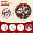 Merry Christmas Welcome Sign for Front Door with Light Strip Front Door Xmas Decoration 12.5UV-Printed PVC Foam Board Porch Sign for Christmas Decor Indoor Outdoor Home Wall(Candy Cane)