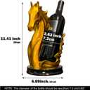 Wine Bottle Holder Wine Racks Tabletop Horse Statue as Home Kitchen Wine Cellar Decorative Storage Organizer, Horse Sculpture Horse Decor Horse Gifts for Girls Men Women (Gold)