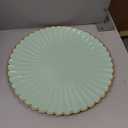 Light Green Charger Plates, 13 Inch Plastic Round Dinner Charger Plates for Wedding Party, Tabletop Decor. (Set of 6)