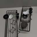 Shower Caddy Suction Cup, 2 Pack Shower Shelves for Inside Shower with Hooks & Soap Holder, NO-Drilling Bathroom Shower Organizer, Rustproof Meatl Shower Holder Storage, Black