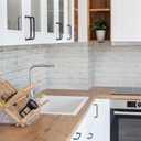 Coavas Peel and Stick Wallpaper Brick 17.7x118.1 Inches White Gray Removable Wallpaper Peel and Stick Self Adhesive Faux Brick for Bedroom Backsplash Laundry Room Accent Walls