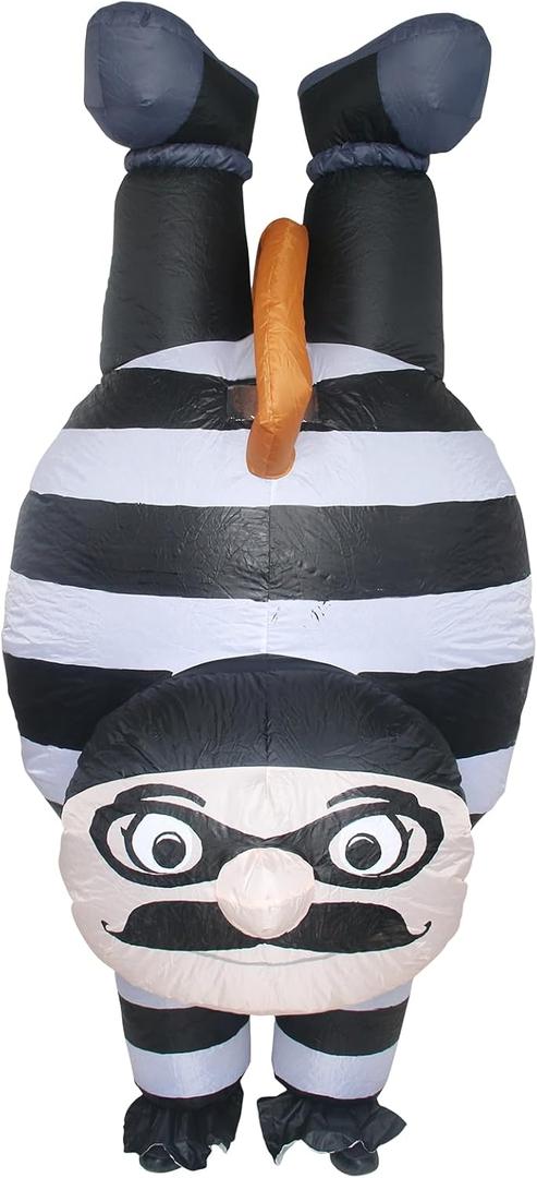 Inflatable Handstand Costume for Adults Halloween Funny Blow-Up Costume (Black)