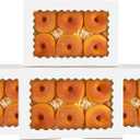 qiqee 50Pcs White Cookie Box with Window 9x6x2.5 Inch Pastry Macaron Bakery Box For Packaging