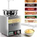 WantJoin 4.6Qt Nacho Cheese Dispenser with Pump - Nacho Cheese Warmer,Stainless Steel Hot Fudge Warmer W/5-Level Temperature Adjustment,Hot Fudge Dispenser for Hot Fudge Cheese Caramel (Sliver)