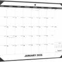 Nekmit Large Desk Calendar 2026 with Desk Protecting Pad, Runs from Jan 2026 - Jun 2027, Office Supplies 21" x 16 1/2" Desktop Calendar for Life Planning or Organizing (Black)