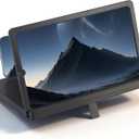 2026 New HD Big Screen Cell Phone Screen Magnifier - Foldable Phone Stand & Movie Amplifier, Portable 3D Screen Magnifier for Travel & Elderly (Black, 12 in)