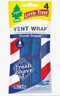 LITTLE TREES Car Air Freshener. Vent Wrap Provides Long-Lasting Scent, Fresh Shave Pack Of 4