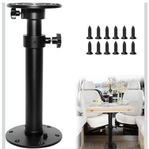 Aluminum Alloy RV Table Base Stand Leg Base Mount Frame, Black