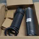 YOTOO Polyurethane Recoil Air Hose 3/8" Inner Diameter by 25' Long with Bend Restrictor, Repairable 1/4" Industrial Quick Coupler and Plug, Gray 2 pack