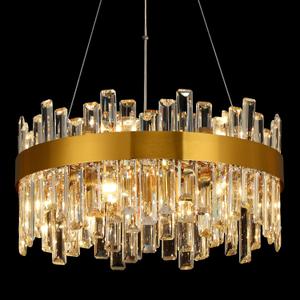 Crystal Chandeliers for Dining Room Lights Fixtures, D20'' - 12 Lights Luxury Gold Modern Chandeliers for Bedroom, 2-Tier Round Crystal Lighting Fixtures for Living Room Entryway Kitchen Island D20 Inch, 
20"L x 20"W x 61"H